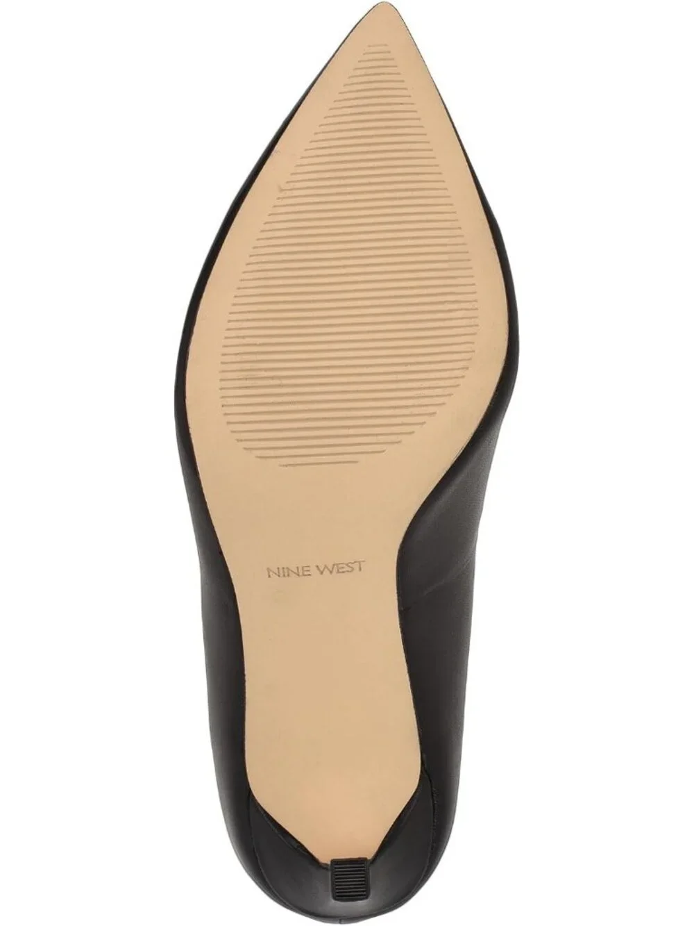 Women's Black Leather Pointed Toe Footbed Tatiana Pump Casual Covered Heel Shoes